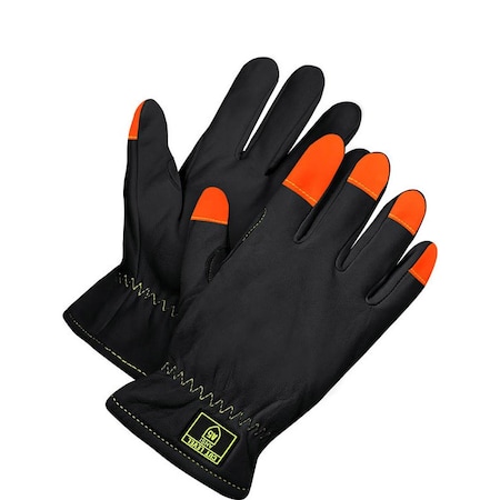 Bdg Drivers Gloves with Hi-Vis Fingertips, Goatskin, Slip-On with Shirred Elastic Wrist, Wing Thumb, S 20-1-10761-S-K